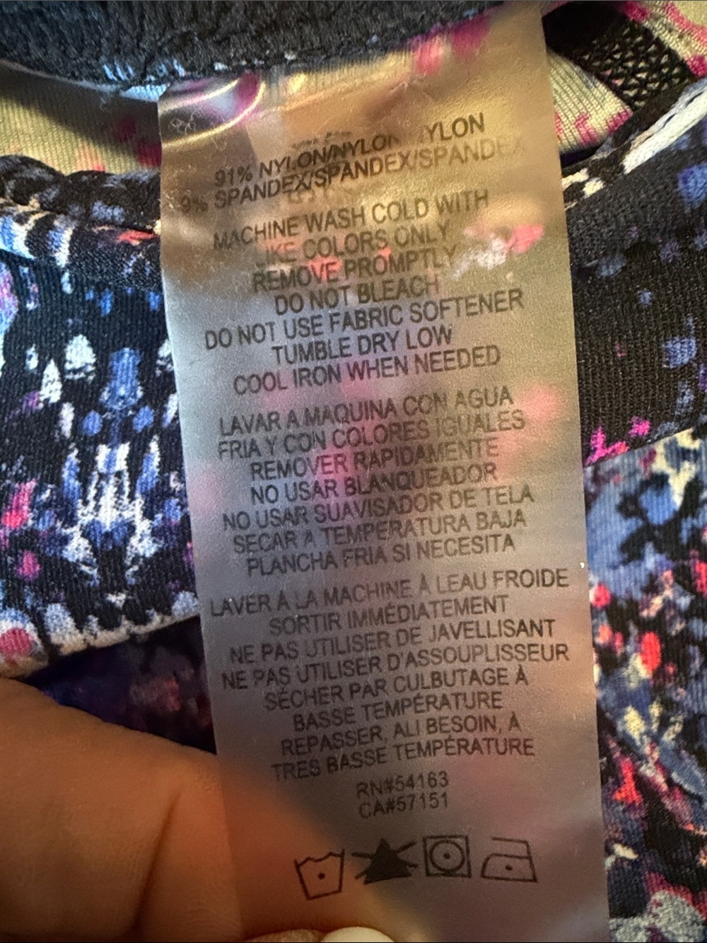 Calvin Klein Women's Performance Quick Dry Small Multi colored print Leggings - Picture 5 of 7